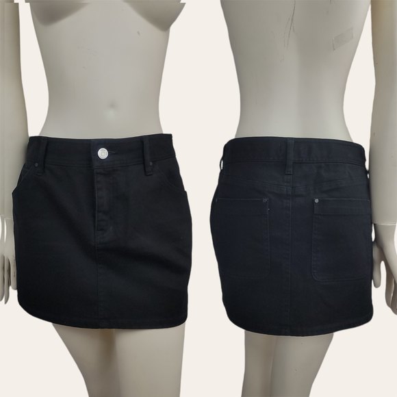 Aritzia Wilfred Free Black Straver Denim Mini Skirt - Picture 2 of 12